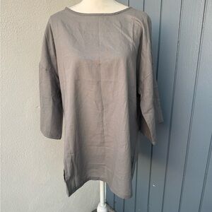 Gray Long Sleeve Tunic Top